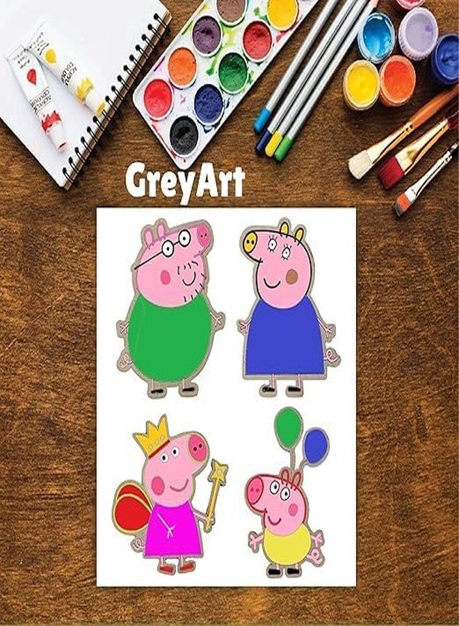 GreyArt مجموعة أدوات صنع مغناطيس الثلاجة من GreyArt بتصميم بيبا بيج للأطفال | مجموعة أنشطة فنية وحرفية ممتعة مع ألوان وفرشاة ومغناطيس وغراء | لعبة تعليمية للأولاد والبنات - Image 2